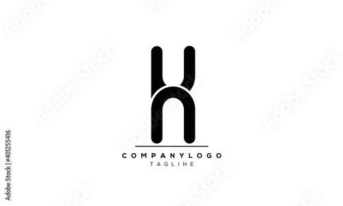 Abstract Letter Initial KN Vector Logo Design Template