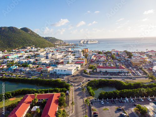 Beautiful Scenic view of the caribbean island of St.maarten