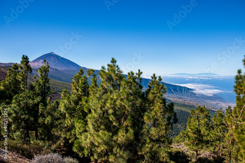 Teide National Park with La Palma island on the background. Tenerife. Canary Islands. © linohoracio