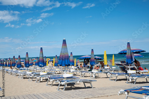 Lido Morelli, Italy - September 03, 2020 : View of Lido Morelli beach club
