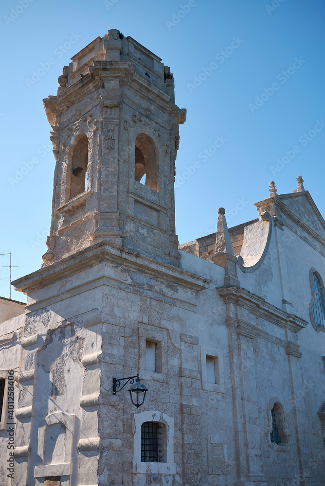 Monopoli, Italy - September 04, 2020 : View of San Salvatore church