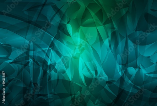 Light Blue, Green vector backdrop with memphis shapes.