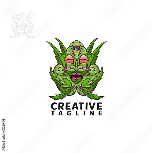 Cannabis flower's, character design vector 