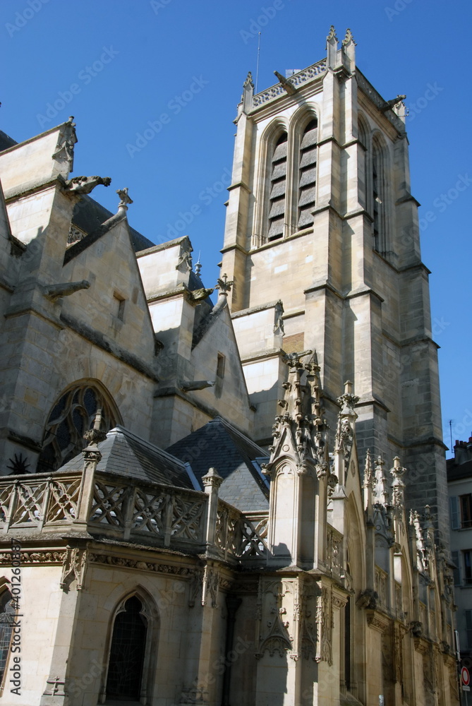 Ville de Melun, église Saint-Aspais (Monument Historique en 1914), département de Seine-et-Marne, France