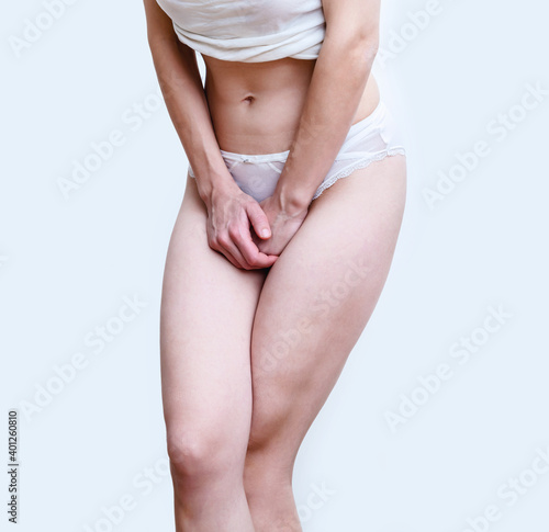 Фототапет Close up of woman abdominal pain, healthcare concept