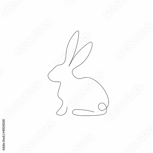 Easter bunny drawing on white background, vector illustration © Keya