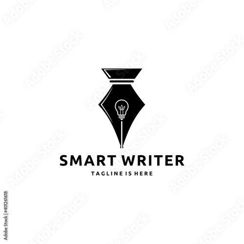 Smart Writer Vector Logo Template, This Logo Suitable for Business and Finance or Education School