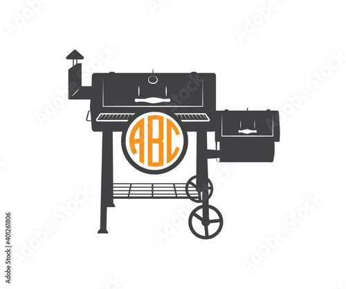 Smoker BBQ Circle Monogram SVG, BBQ SVG, Smoker BBQ , Bbq Grill SVG, Smoker Gril Svg
