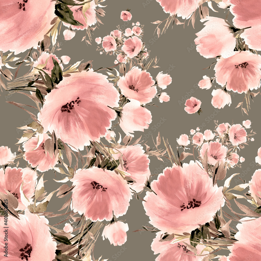 Seamless pattern delicate bouquet of beautiful flowers Seamless pattern delicate bouquet of beautiful flowers