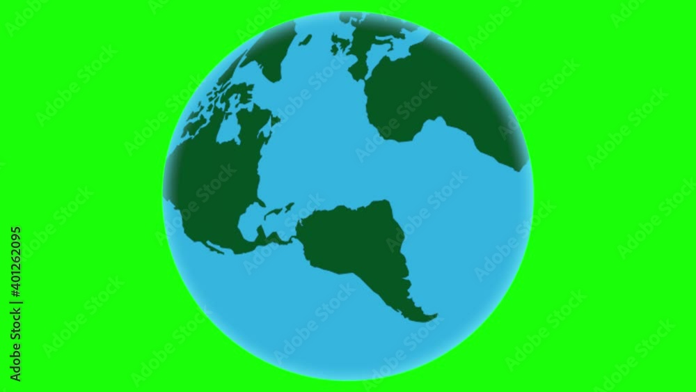 rotating globe, animation with green background rotating globe, animation with green background
