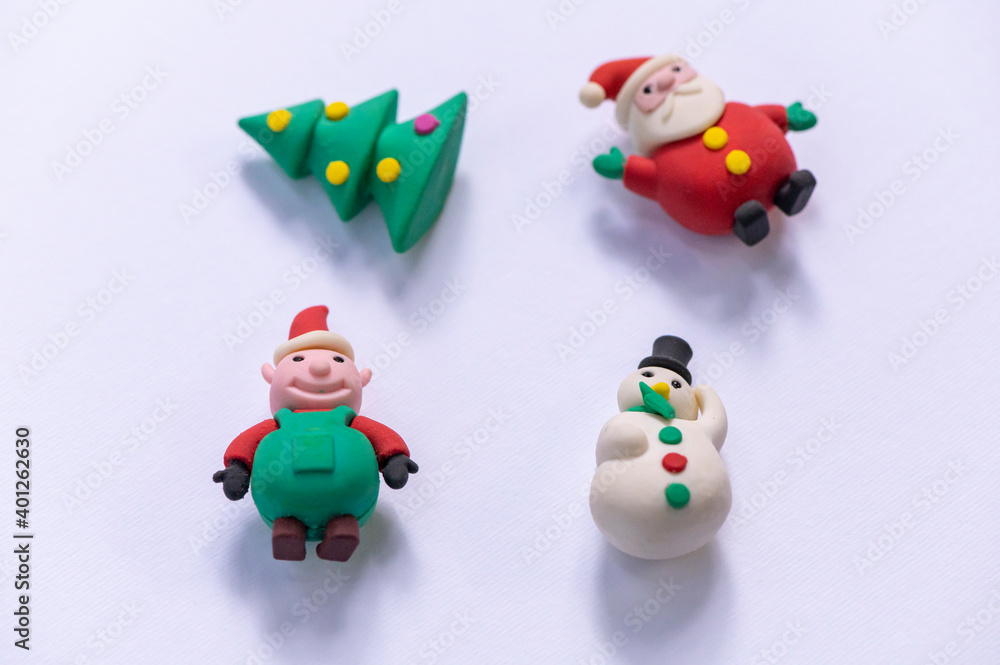 Fototapeta premium Christmas toy with colorful backgrounds for wishing and celebrate, Sensitive Focus 