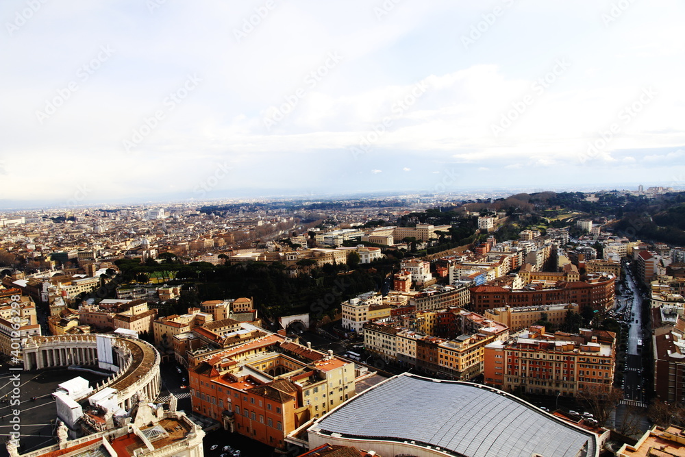 aerial view of Rome , Italy
