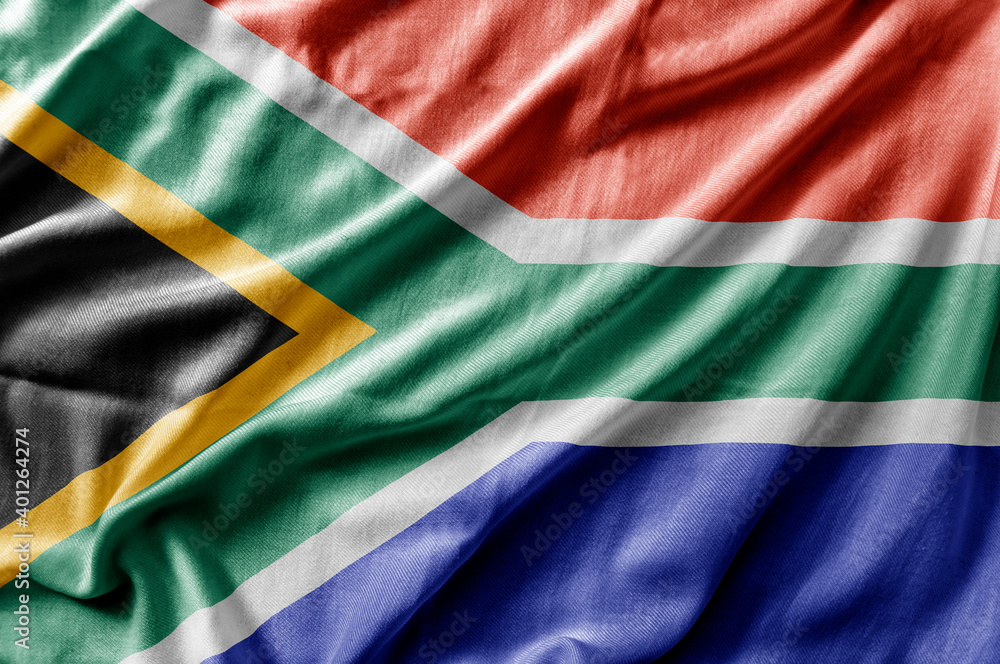 Waving detailed national country flag of South Africa