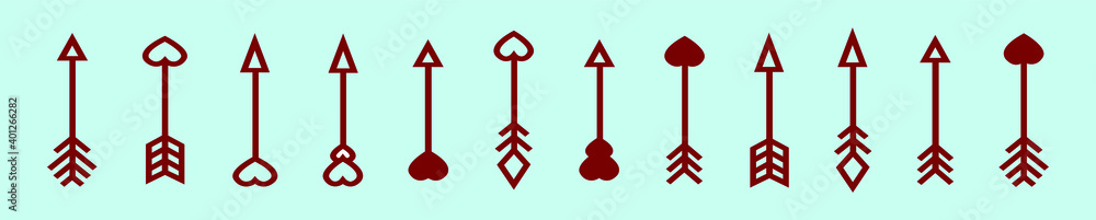 set of arrow cartoon icon design template with various models. vector illustration isolated on blue background set of arrow cartoon icon design template with various models. vector illustration isolated on blue background