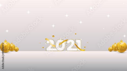 happy new year greetings 2021 luxury Design  on white background