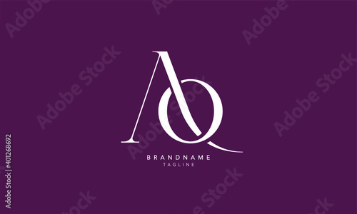 Alphabet letters Initials Monogram logo AQ, QA, A and Q