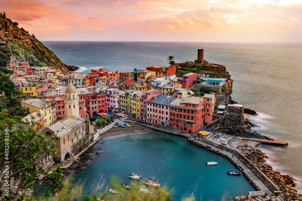 Vernazza village in Cinque Terre of Liguria, Italy