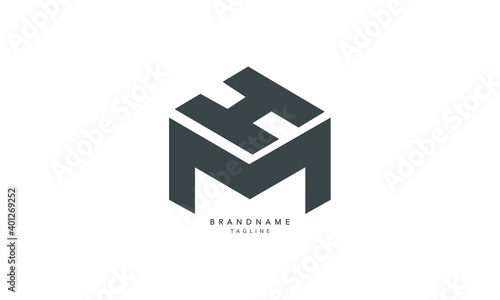 Alphabet letters Initials Monogram logo HM, MH, H and M