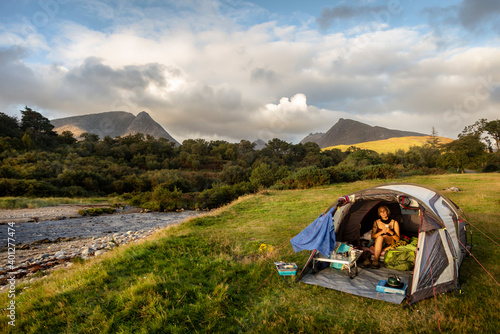 camping by the sea on Arran