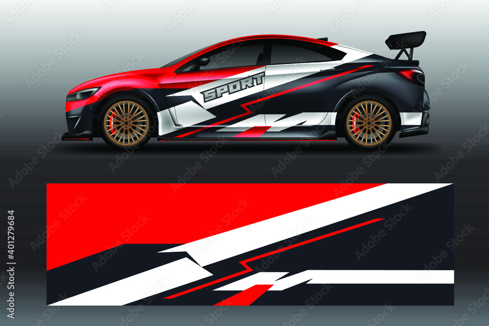 Decal Car Wrap Design Vector. Graphic Abstract Stripe Racing Background For Vehicle, Race car, Rally, Drift Decal Car Wrap Design Vector. Graphic Abstract Stripe Racing Background For Vehicle, Race car, Rally, Drift