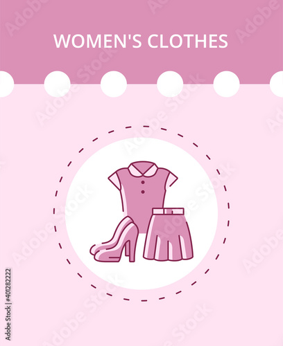 Women's clothing icons linear style