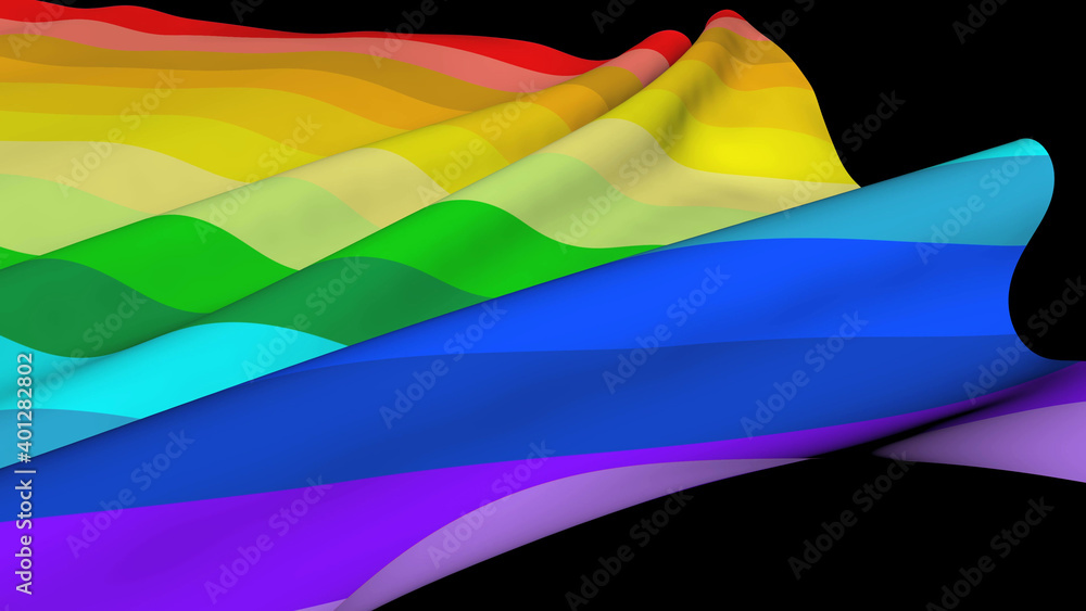 Colors symbolic of the LGBT community in 3D. Rainbow pride flag of freedom of homosexuals. Colors symbolic of the LGBT community in 3D. Rainbow pride flag of freedom of homosexuals.