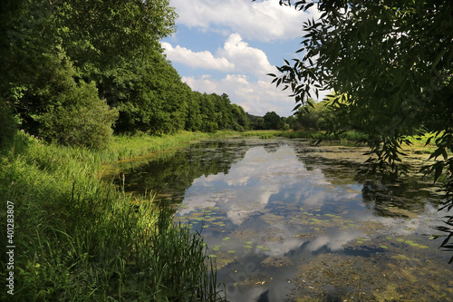 Summer ride in sunny weather on the river Viliya, Belarus