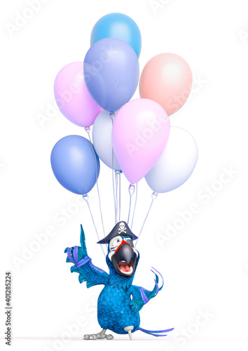 parrot pirate got some balloons