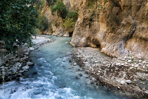 Saklikent Canyon is the longest and deepest canyon in Turkey. Its length is 18 kilometers.