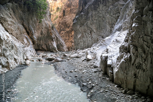 Saklikent Canyon is the longest and deepest canyon in Turkey. Its length is 18 kilometers.