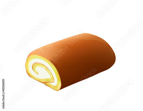 Roll cake. vector illustration