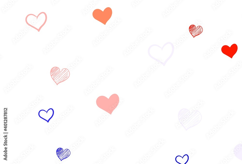 Light Purple vector backdrop with sweet hearts. Light Purple vector backdrop with sweet hearts.