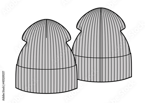 Hipster winter hat, sketch style vector illustrations isolated on white background. Vector template.