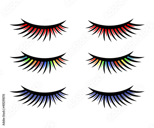 Long eyelashes on a white background. Symbol. Vector illustration.