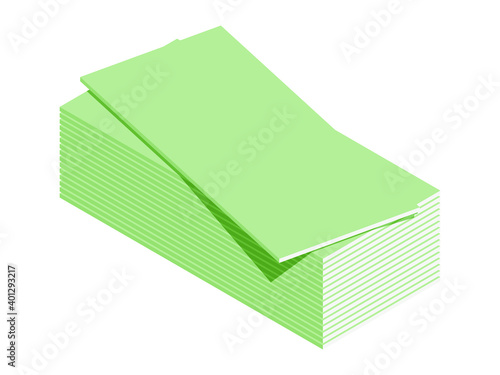 Isometric vector illustration of gypsum plasterboard isolated on white background. Drywall panels stack vector icon. Cartoon isometric stack of sheets of drywall. Building materials.
