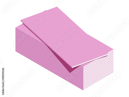 Isometric vector illustration of gypsum plasterboard isolated on white background. Drywall panels stack vector icon. Cartoon isometric stack of sheets of drywall. Building materials.