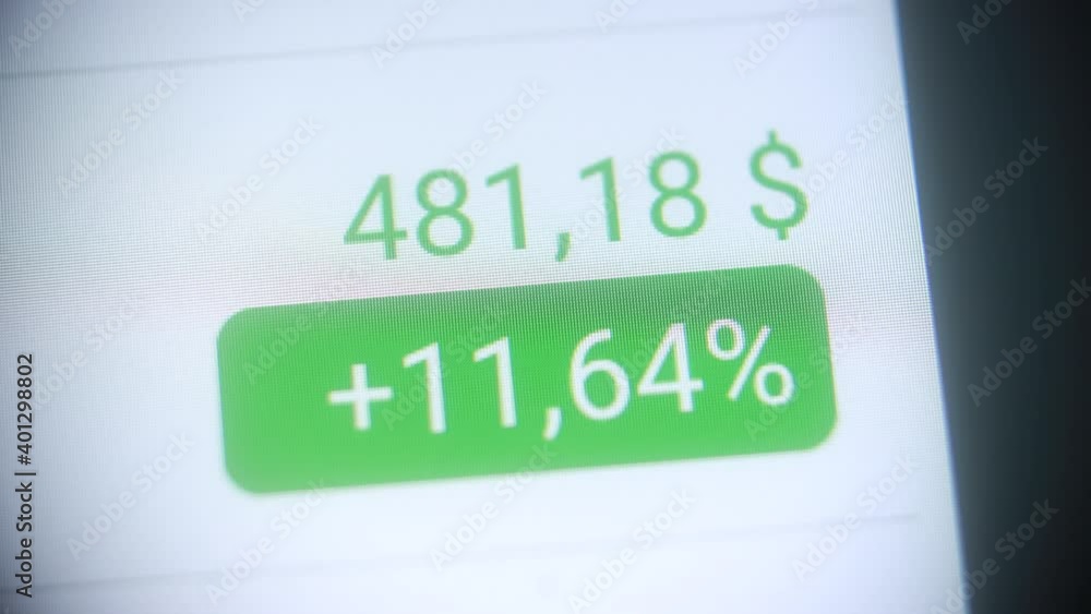 Stock index on computer screen Stock index on computer screen