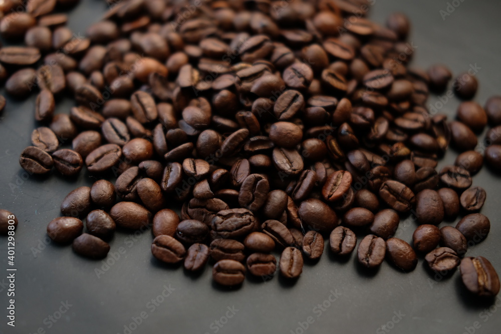 coffee beans are scattered on the plane coffee beans are scattered on the plane