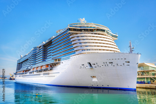 Obraz na plátně Cruise liner in the port