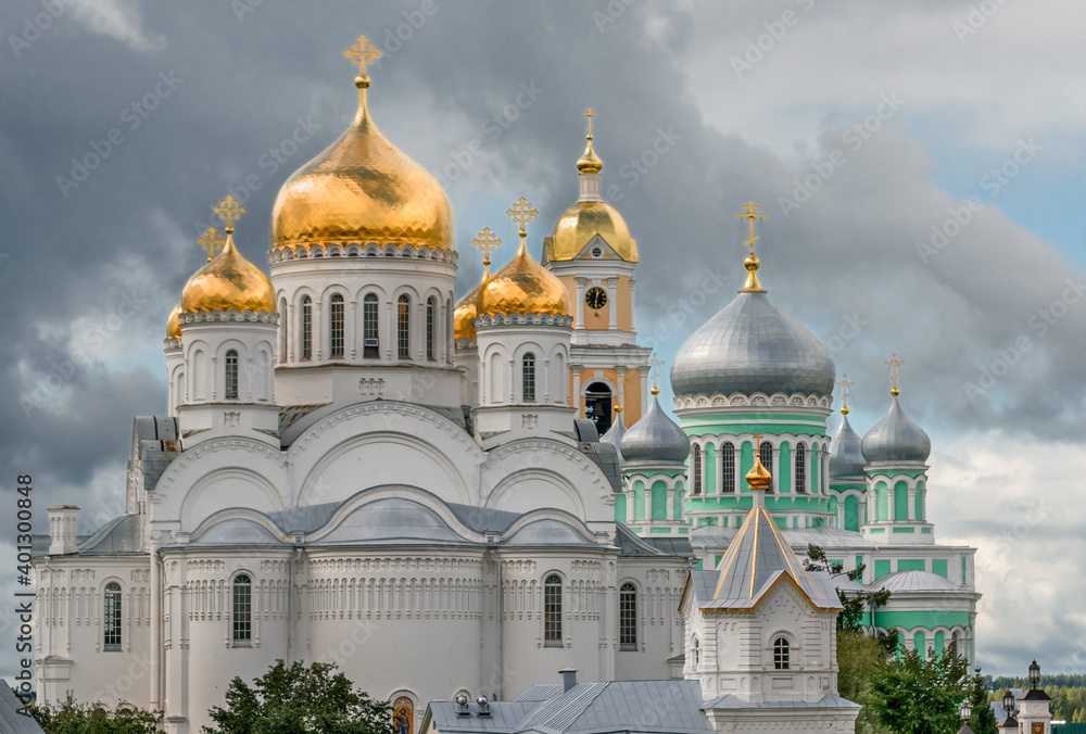 Transfiguration Cathedral in the Seraphim-Diveyevo Convent, one of the largest, frequently visited monasteries in Russia