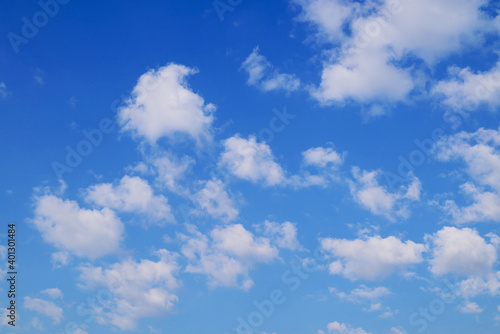 Blue sky with white clouds in the day  Nature background