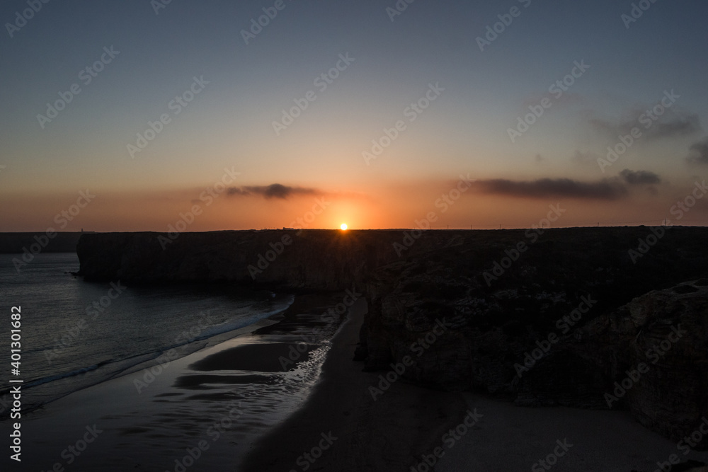 sunset over Cape San Vicente near Sagres