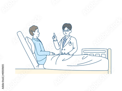 入院　男性　説明する医師