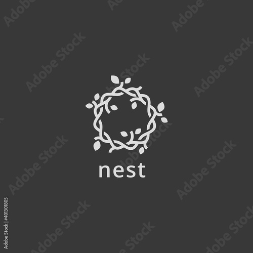 Creative nest logo design inspiration vector template