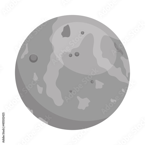 Mercury planet icon, colorful design