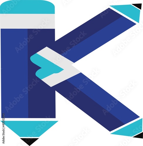 illustration of font type created by pencil shape