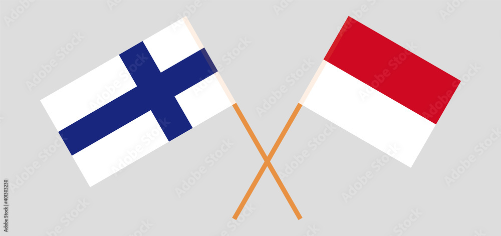 Crossed flags of Finland and Monaco