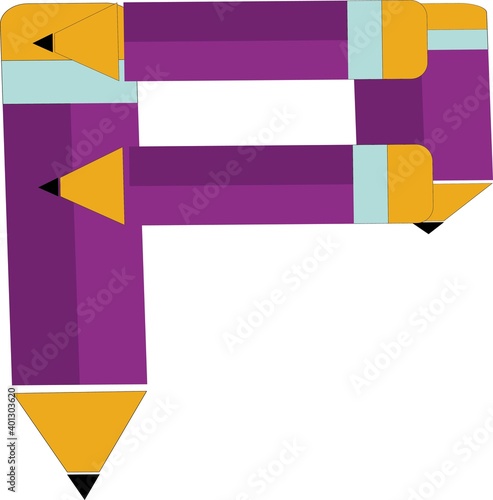 illustration of font type created by pencil shape