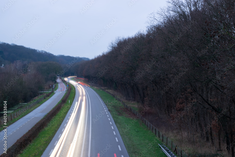 long Exposure photograph of roadway