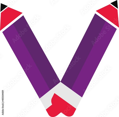 illustration of font type created by pencil shape